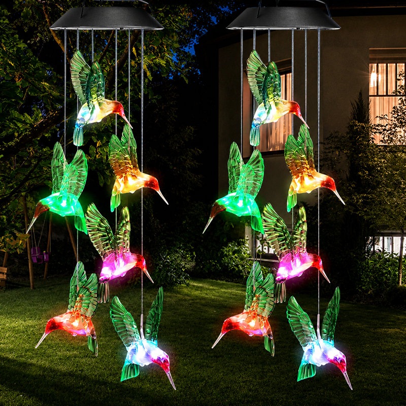 【美品】マスターサウンドTinker Bell 　Windy Shadow Arlmont & Co. Solar Hummingbird Wind Chime Light Outdoor